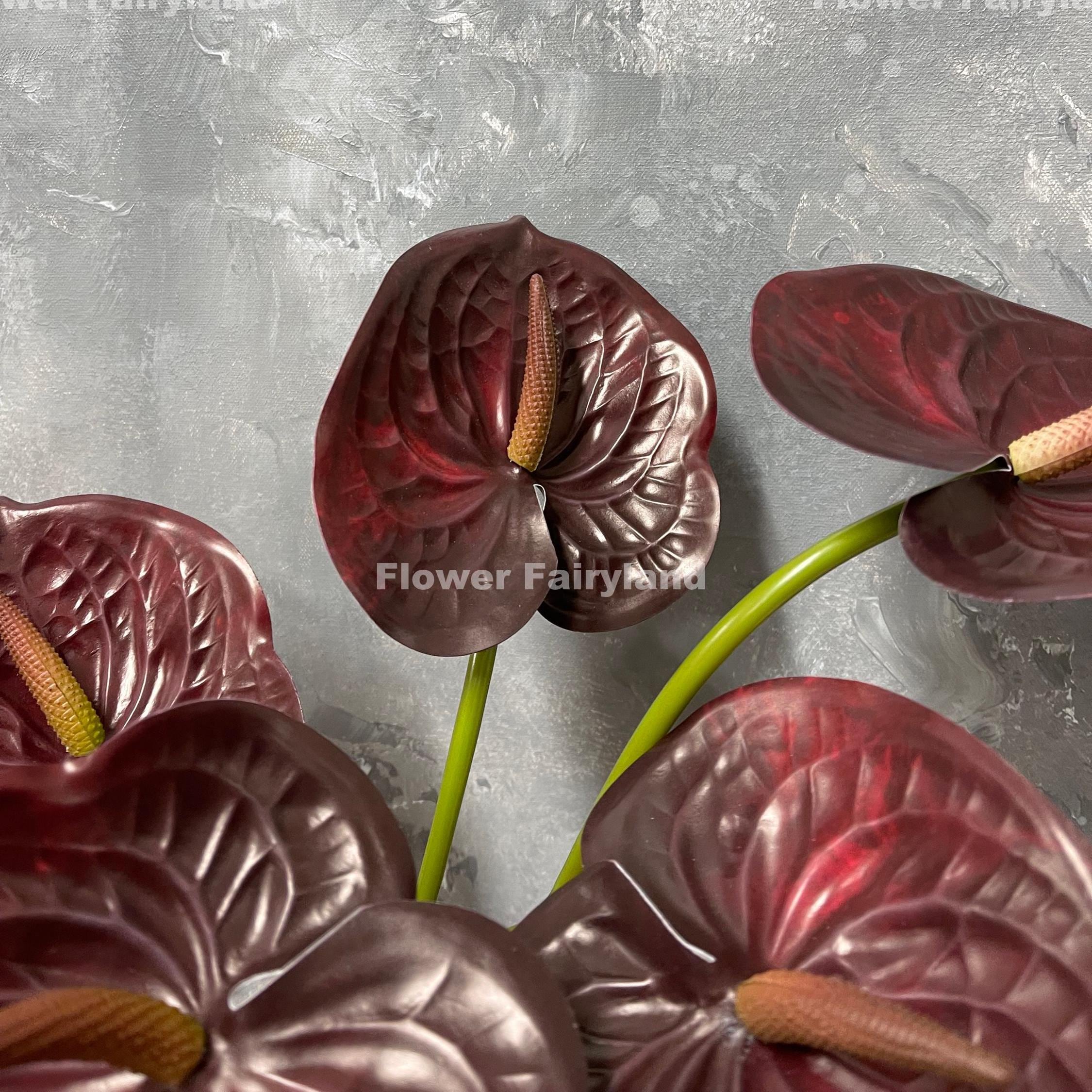 Real Touch Anthurium Stem - Artificial Plant - Burgundy - Etsy