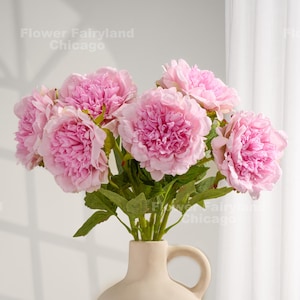 Peonía de tacto real - Flor artificial - Rosa claro