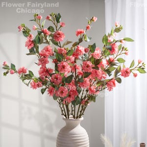 36&quot; Faux Camellia Stem - Artificial Flower - Pink