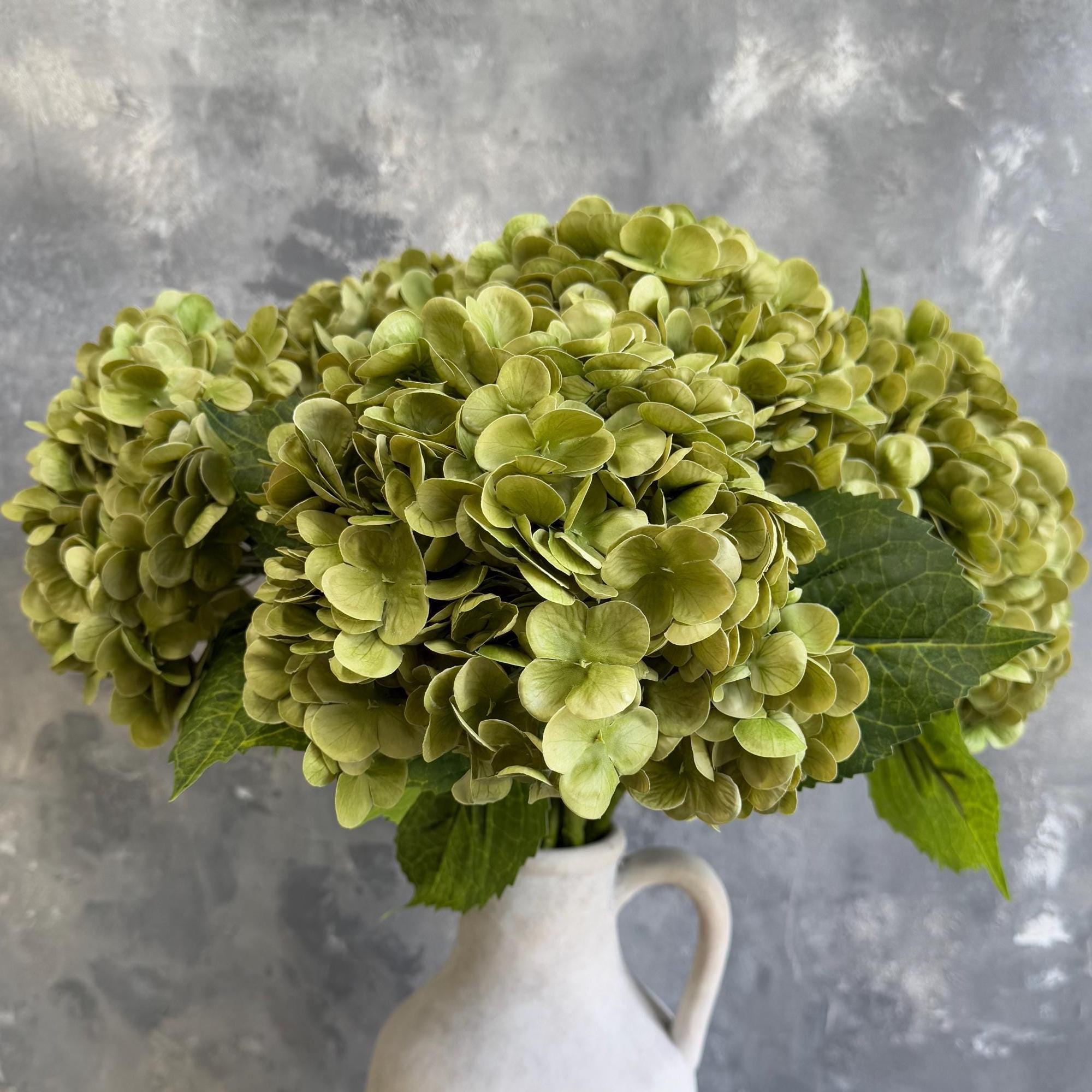 Real Touch Huge Hydrangea Stem - Artificial Flower - Antique Matcha ...