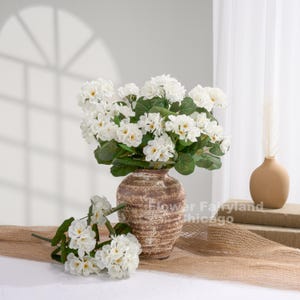 Faux Pelargoniums | Artificial Flower | DIY | Floral | Wedding/Home Decors | Gifts - White