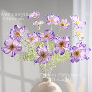 4 Heads Faux Cosmos - Artificial Flower - Light Purple