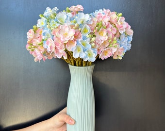 Faux Jasmine Bouquet | Jasmine Flower Stems | High Quality Artificial Flower | Wedding | Decoration | Gifts - Blue - Yellow -Light Pink