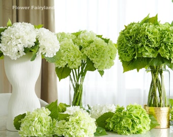 Énorme tige d'hortensia Real Touch | Fleur artificielle extrêmement réaliste | Fleurs à faire soi-même | Décoration de mariage/maison | Cadeaux - Multicolore