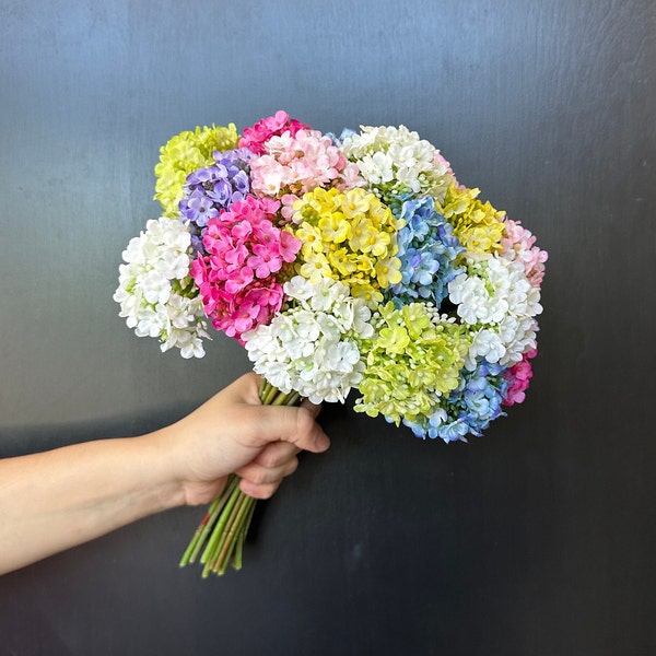 Small Hydrangea Bouquet | Small Hydrangea Stem | Artificial Flower | DIY | Floral | Wedding/Home Decoration | Gifts - Multi-color