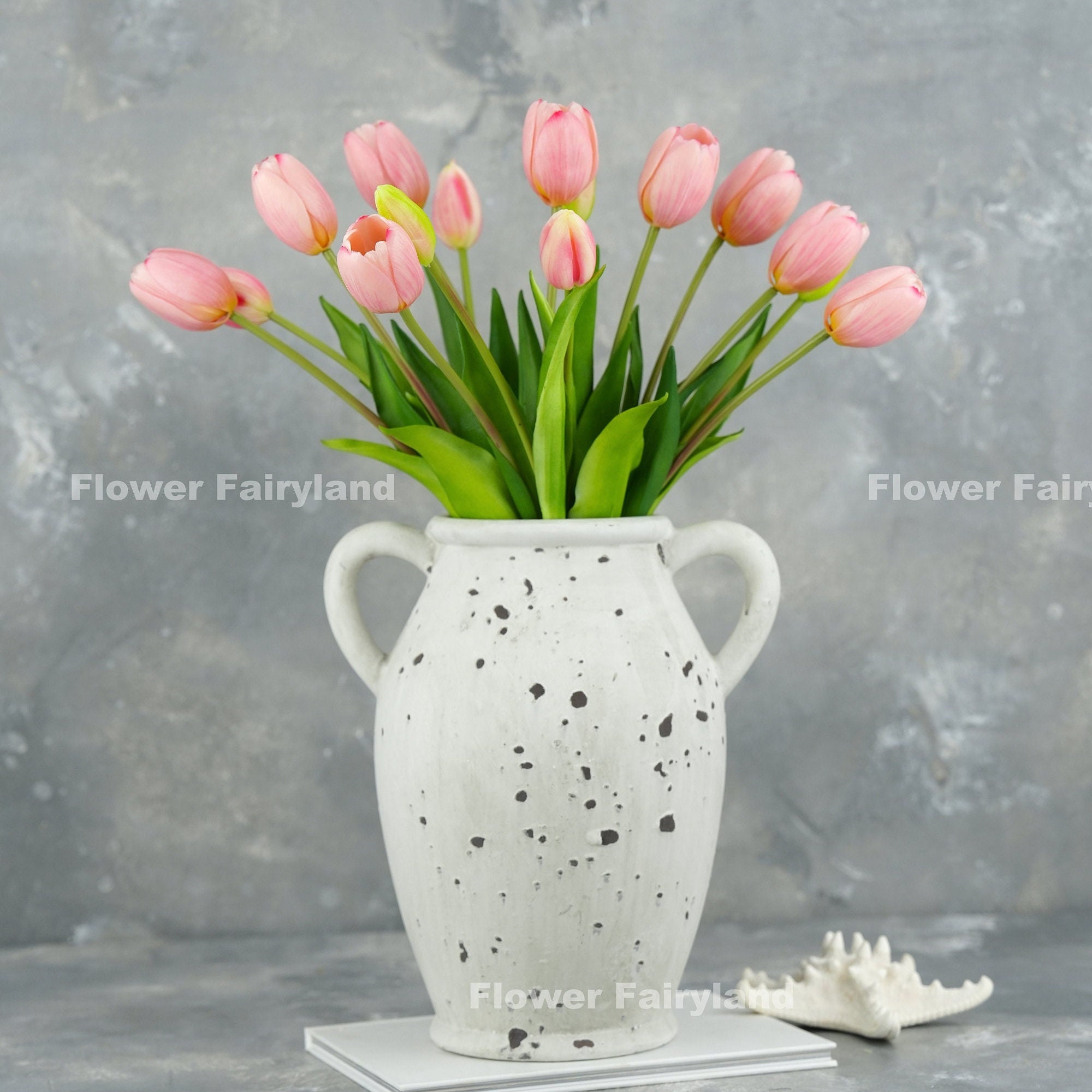5 Stems Tulip Bundle - Artificial Flower - Light Pink