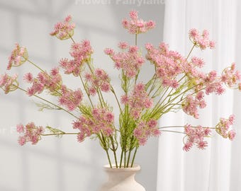 31“ Faux Queen Anne's Lace Branch - Artificial Plant - Pink