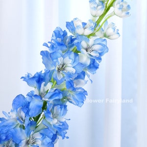 49" XLarge Delphinium Stem | High Quality Artificial Flower | Centerpiece | DIY Floral | Wedding/Home Decoration | Gifts - Blue
