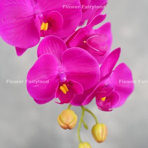 38 Real Touch 9 Heads Orchid Stem High Quality Artificial Flower DIY Floral Centerpiece Wedding/Home Decoration Gifts Magenta image 6