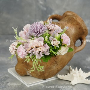 Gemischter Blumenstrauß Klein | Kunstblume | Dekoration/Hochzeitsdekoration Geschenke - Lila + Pink