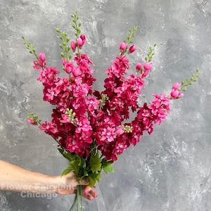 34"Faux Delphinium - Kunstblume - Rubin Pink