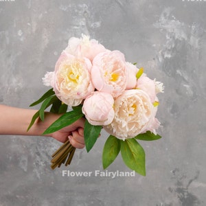 7 Heads Peony Bouquet | High Quality Artificial Flower | DIY Floral | Wedding/Home Decoration | Gifts - Light Pink