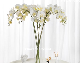 Orchidea a 9 teste da 91 cm/fiore artificiale di alta qualità/matrimonio/decorazione domestica/regali - bianco