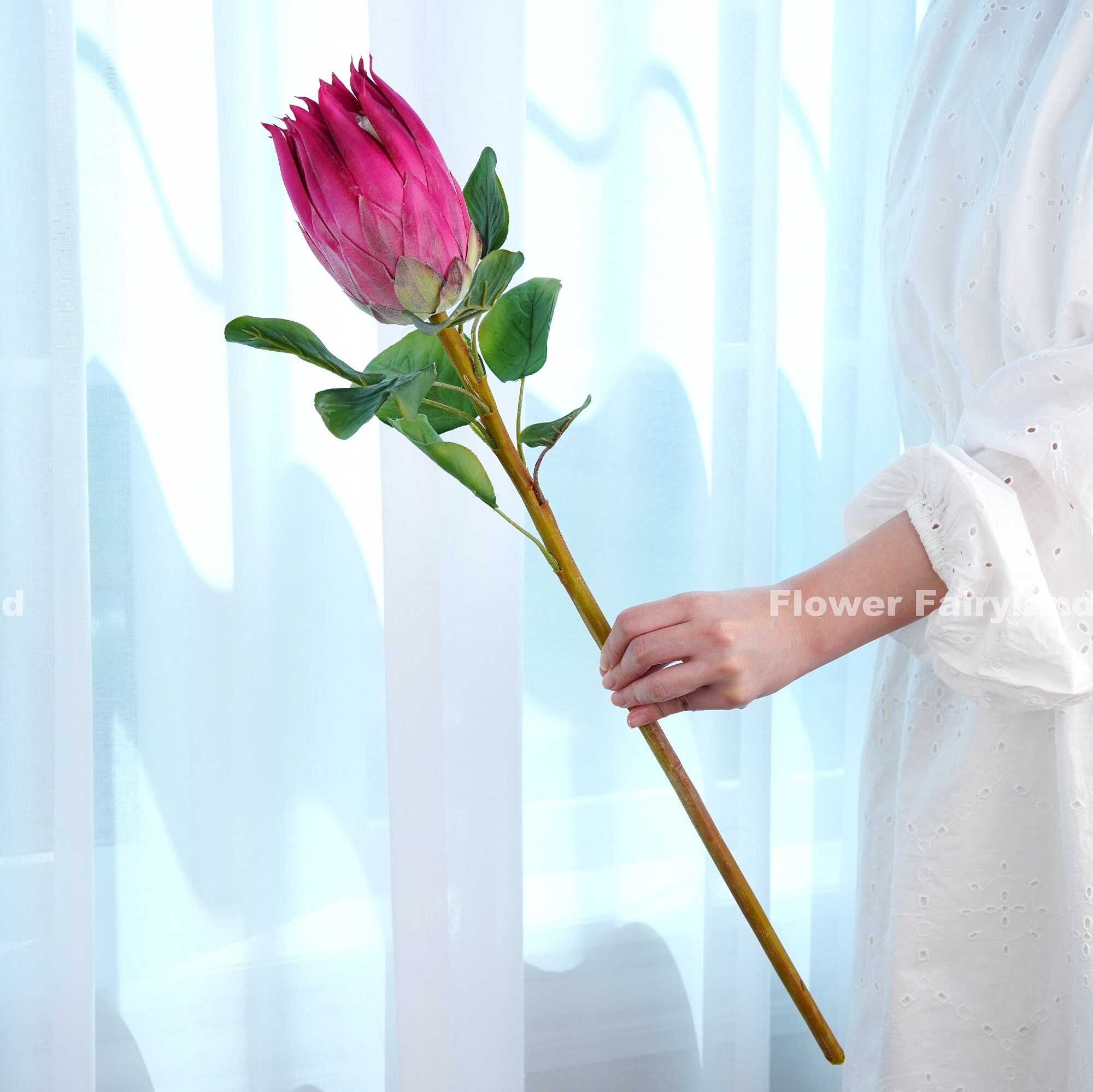 Faux King Protea Stem Artificial Flower Large Size Etsy