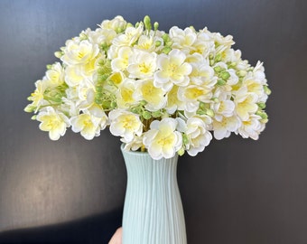 Faux Jasmine Bouquet | Jasmine Flower Stems | High Quality Artificial Flower | DIY | Wedding | Decoration | Gifts -Yellow -Blue