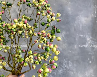 Faux Berry Branch - Artificial Plant - Pinkish Green