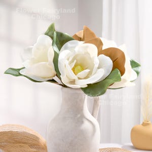 Fausse tige de magnolia du Sud - Fleur artificielle - Blanc