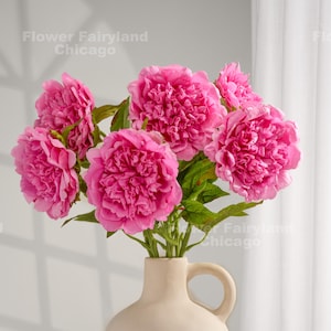 Peonía de tacto real - Flor artificial - Rosa