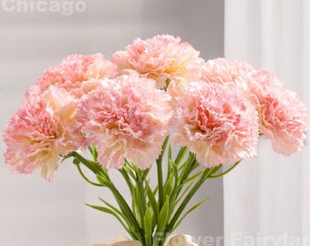 Faux Carnation Stem - Artificial Flower - Pink