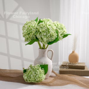 Real Touch Huge Hydrangea Stem - Artificial Flower - Light Fresh Green