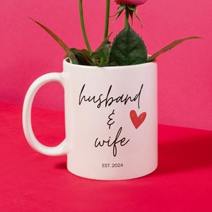 Husband & Wife Personalized Mugs, Couple Personalized Coffee Mugs, Husband and Wife Mugs, Custom Bride and Groom Mugs, Anniversary Gift image 2