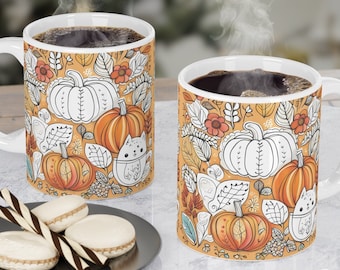 Fall Pumpkin Coffee Mug, Fall Coffee Mug, Pumpkin Mug, Autumn Mug, Gift for Her, Thanksgiving Gift, Fall Mug, Coffee Mug For Fall Season