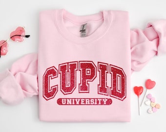 Cupid University Sweatshirt, Cute Valentine's Day Shirt, Funny College Sweatshirt, Love Crewneck Sweatshirt, Valentine Shirt, Cupid Sweater