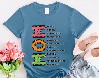 Beautiful Mom Tshirt, Mama Shirt, Mom Tee, Cute Mommy Shirt, Birthday Gift for Mom, New Mom Gift, Mother's Day Gift, Describe Mom T-shirt