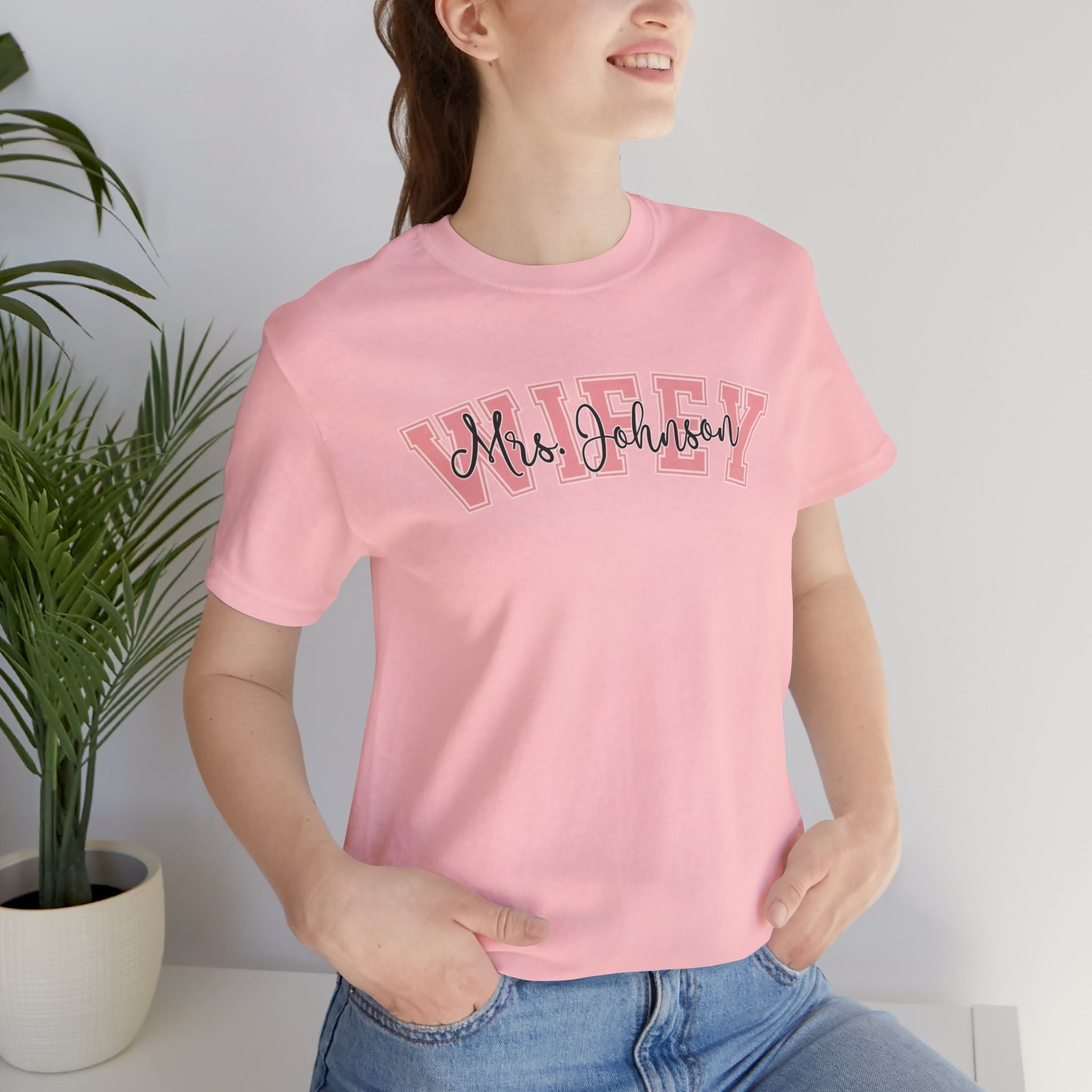 Personalized Wifey Shirt, Mrs Shirt, Engagement Gift, Wedding Gift, Custom Wife Sweatshirt, Bridal Shower Gift, Bride To Be, Fiancee Tshirt