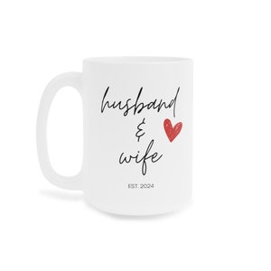 Husband & Wife Personalized Mugs, Couple Personalized Coffee Mugs, Husband and Wife Mugs, Custom Bride and Groom Mugs, Anniversary Gift image 5