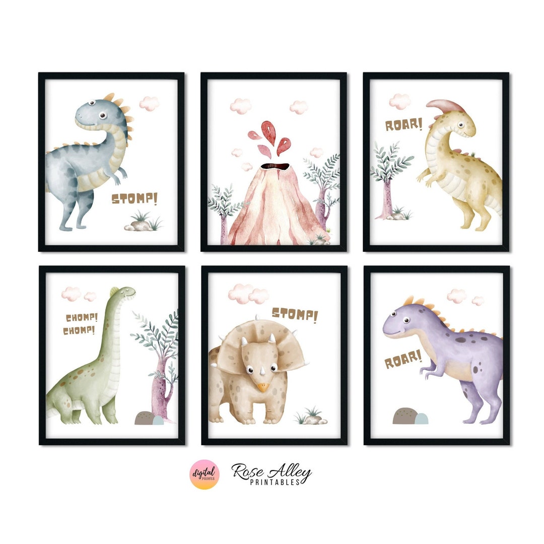 Dinosaur Prints, Kids Wall Art, Printable Wall Art Kids Room, Boys ...