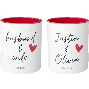 Husband & Wife Personalized Mugs, Couple Personalized Coffee Mugs, Husband and Wife Mugs, Custom Bride and Groom Mugs, Anniversary Gift image 4