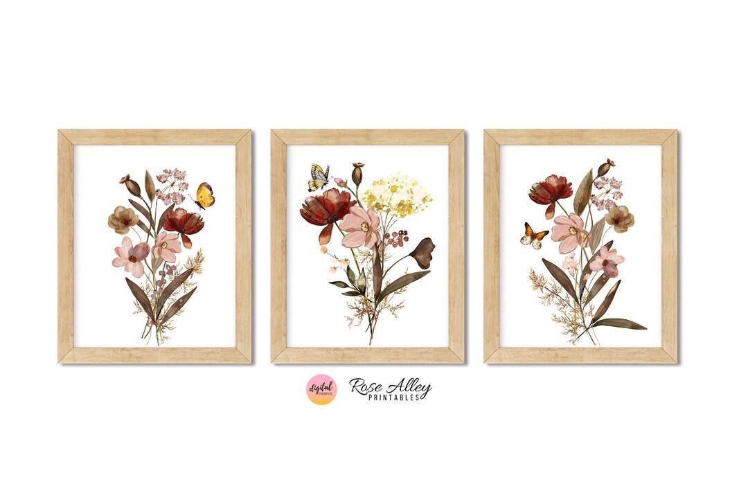 Wildflower Prints, Girls Nursery Room Printable, Farmhouse Decor, Boho ...