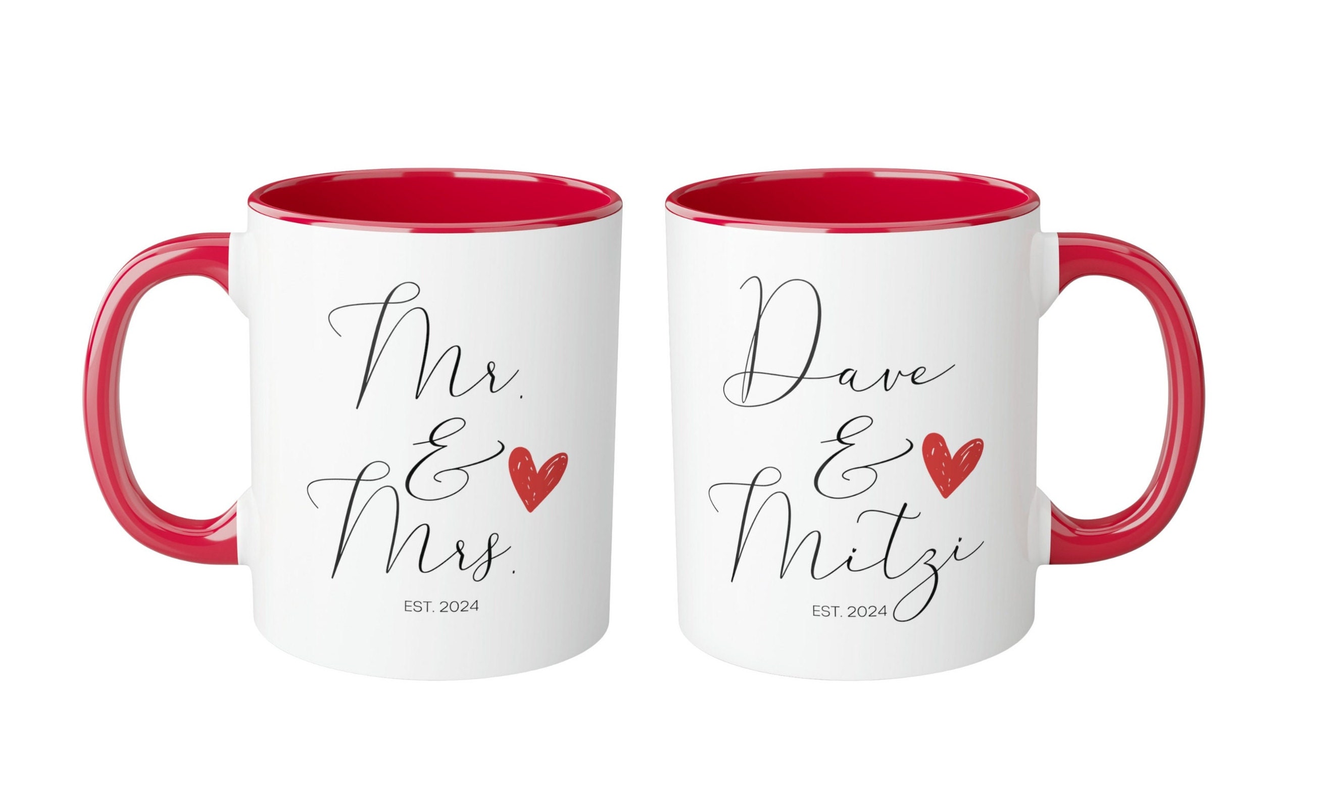 Mr & Mrs Personalized Mugs, Couple Personalized Coffee Mugs, Husband ...