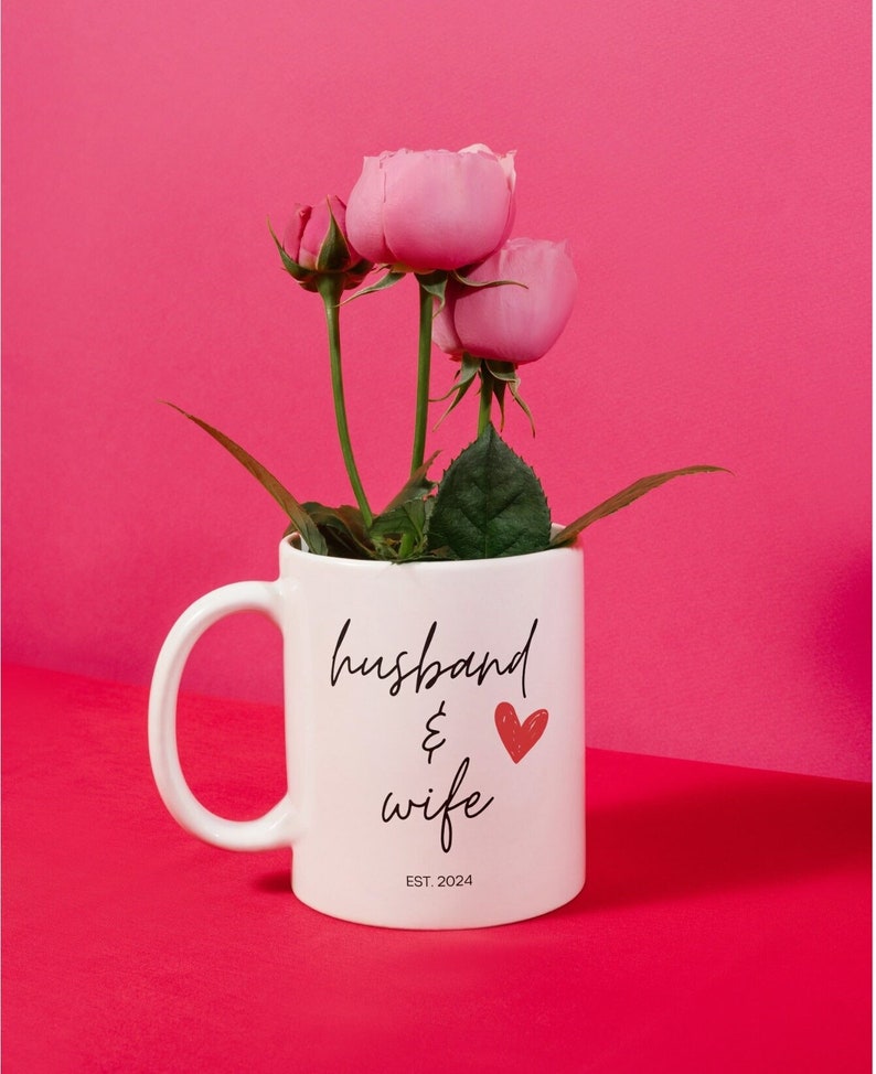 Husband & Wife Personalized Mugs, Couple Personalized Coffee Mugs, Husband and Wife Mugs, Custom Bride and Groom Mugs, Anniversary Gift image 2