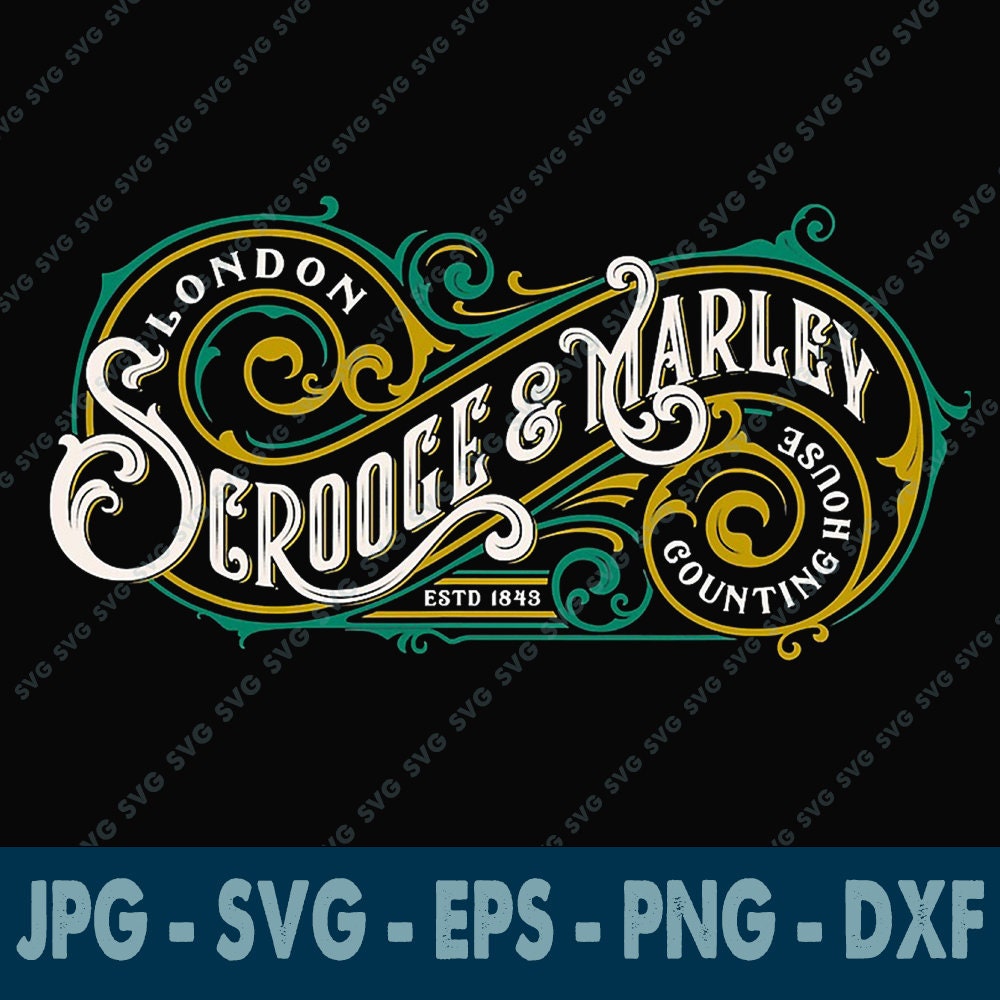 Scrooge and Marley Counting House Christmas Carol Vintage SVG | Etsy