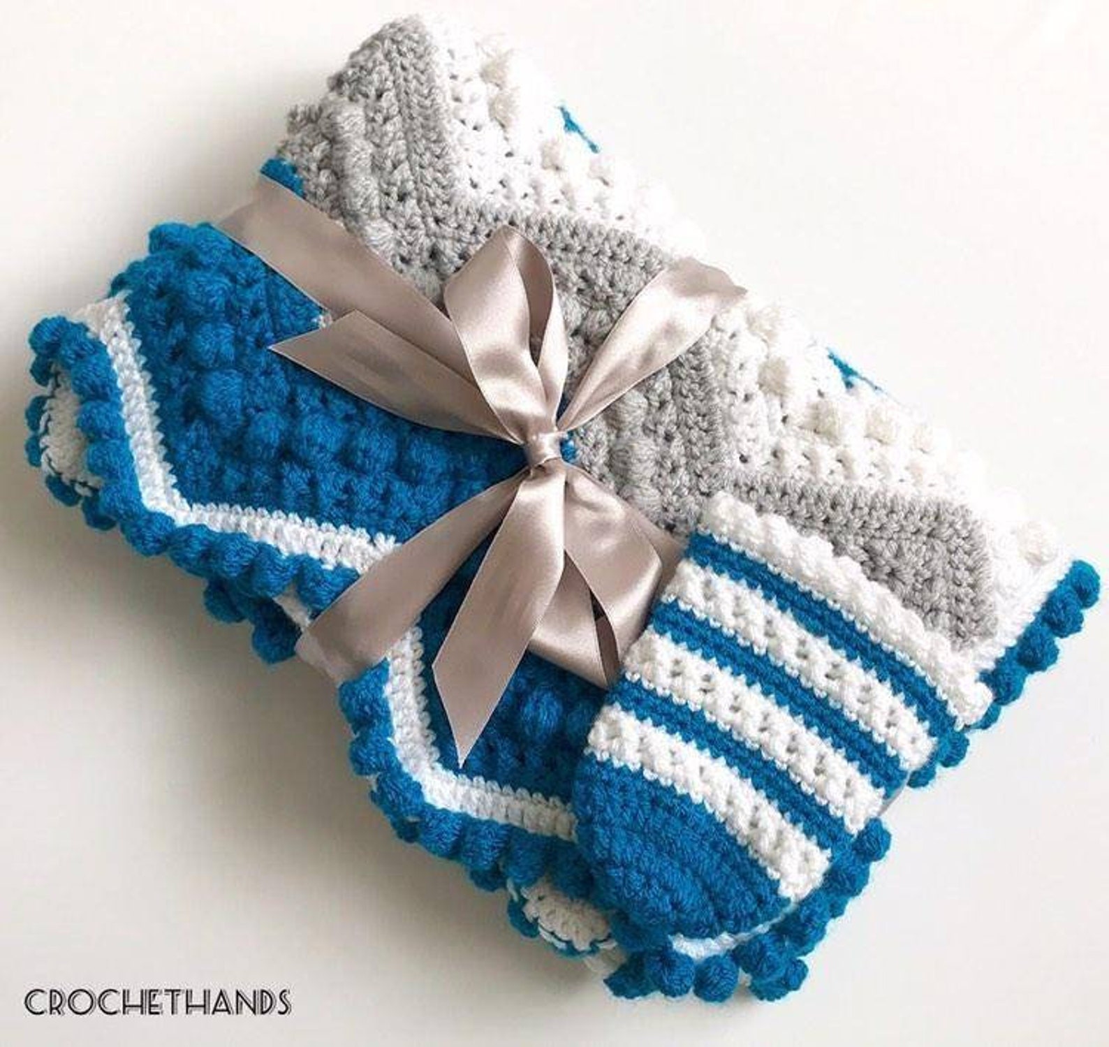 Crochet baby blanket hugs&kisses blanket Etsy