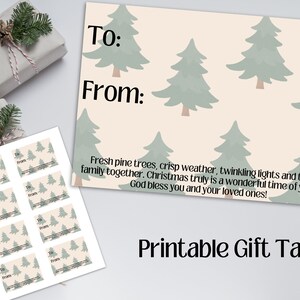 Printable Christmas Tags, Digital Christmas Gift Tags, Printable Gift Labels, Classic Christmas, DIY Christmas Tags, Christmas Tree Tags
