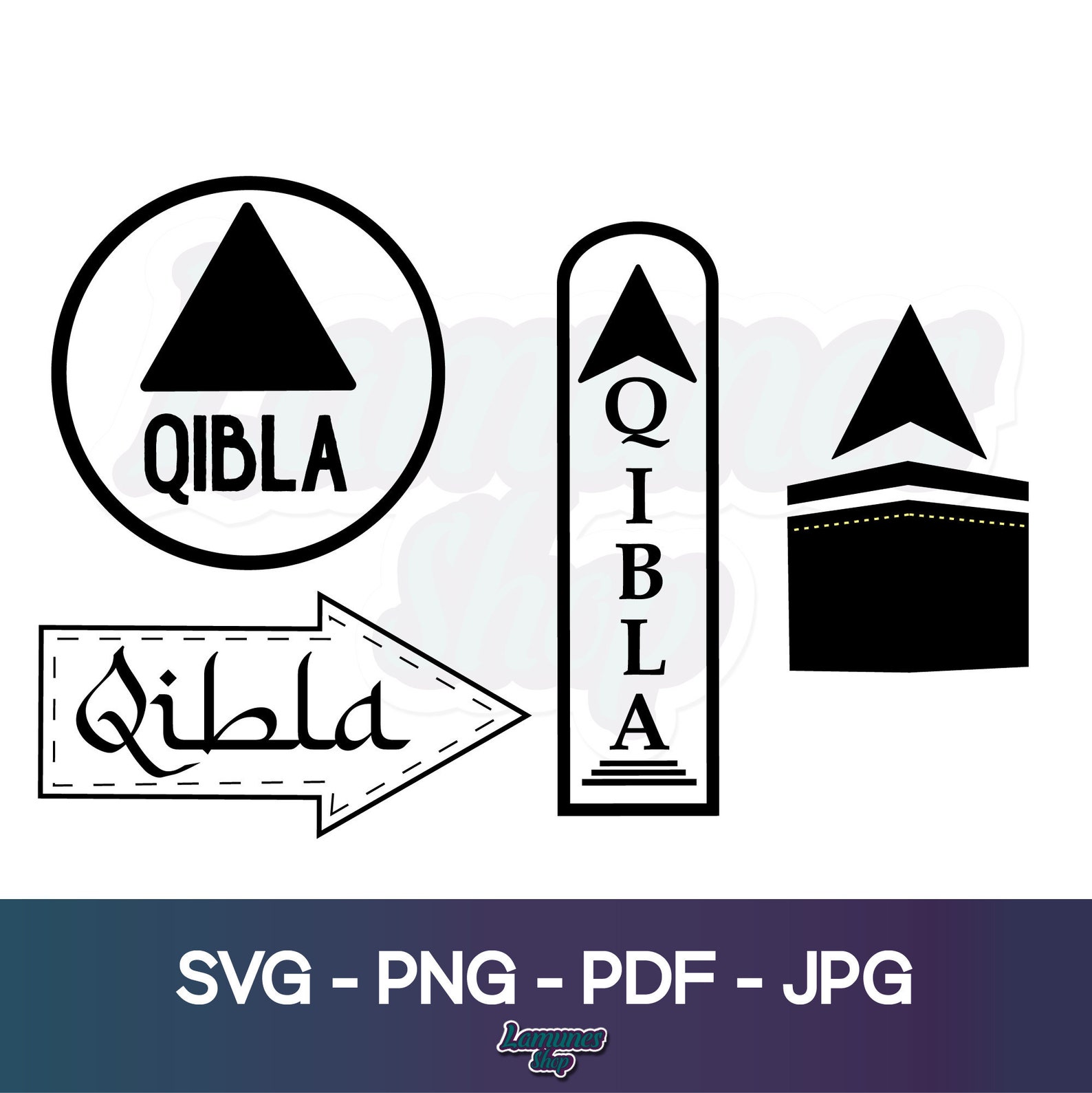 Qibla Svg Qibla Direction Prayer Salaah Islamic Wall Art Etsy