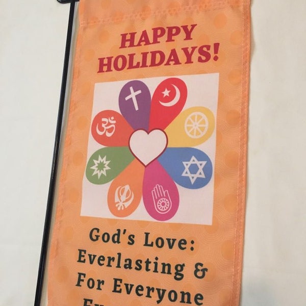 Interfaith Happy Holidays Garden/Yard Flag, 12in. x 18in.