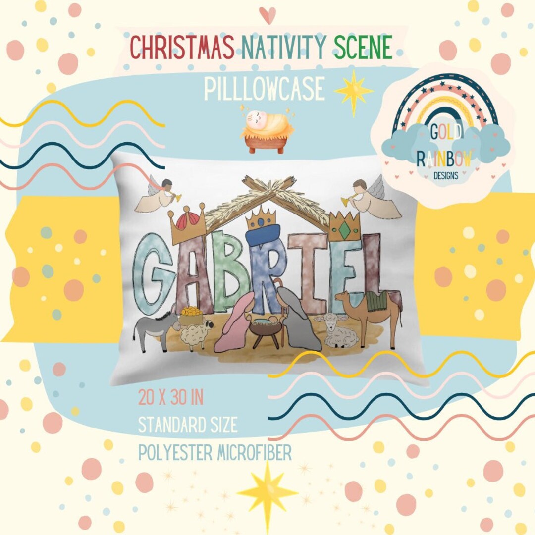 Nativity Pillowcase Baby Jesus in Manger Nativity Scene Etsy