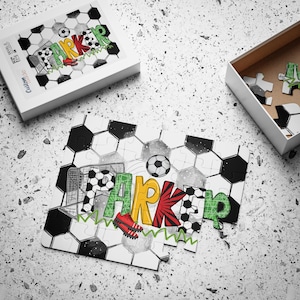 Soccer Puzzle Gift For Kid Sport Kid Name Puzzle Gift For Kid Soccer Theme Soccer Player Gift Soccer Name Sport Puzzle Soccer Party Gift Red