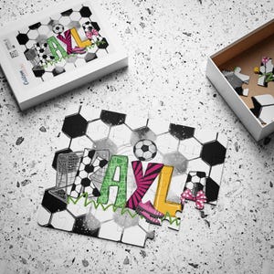 Pink Soccer Puzzle Gift For Girl Sport Kid Name Puzzle Gift For Kid Soccer Theme Soccer Player Soccer Name Sport Puzzle Soccer Party Gift
