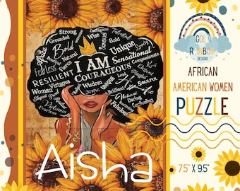 African American Puzzle For Kids, Black Women Puzzles, Black Girl Art, Positive Affirmations For Kids, Afrocentric Art Puzzle, Afro Women