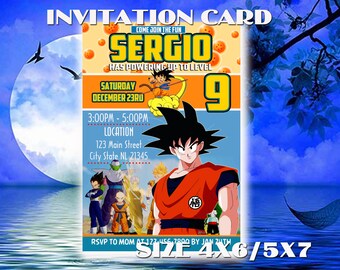 Dragon Ball Z Invitations Etsy