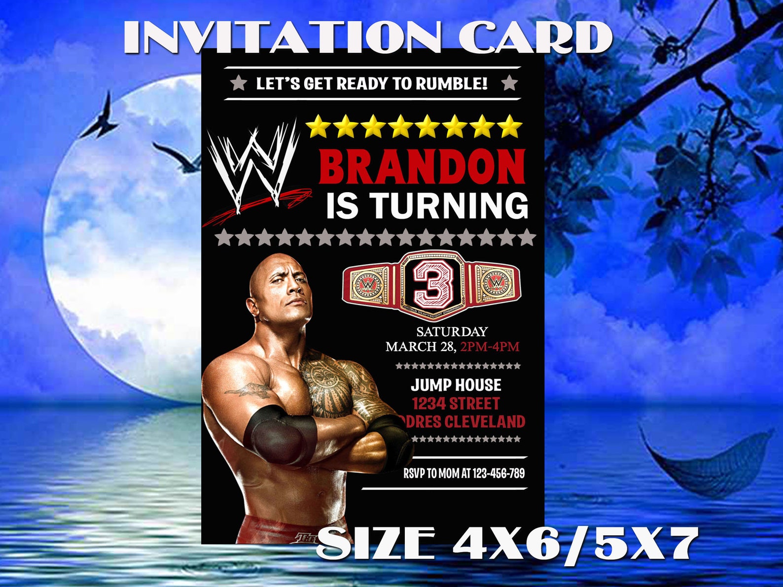 WWE Invitation Wwe Birthday Invitation Wwe Party Printable | Etsy