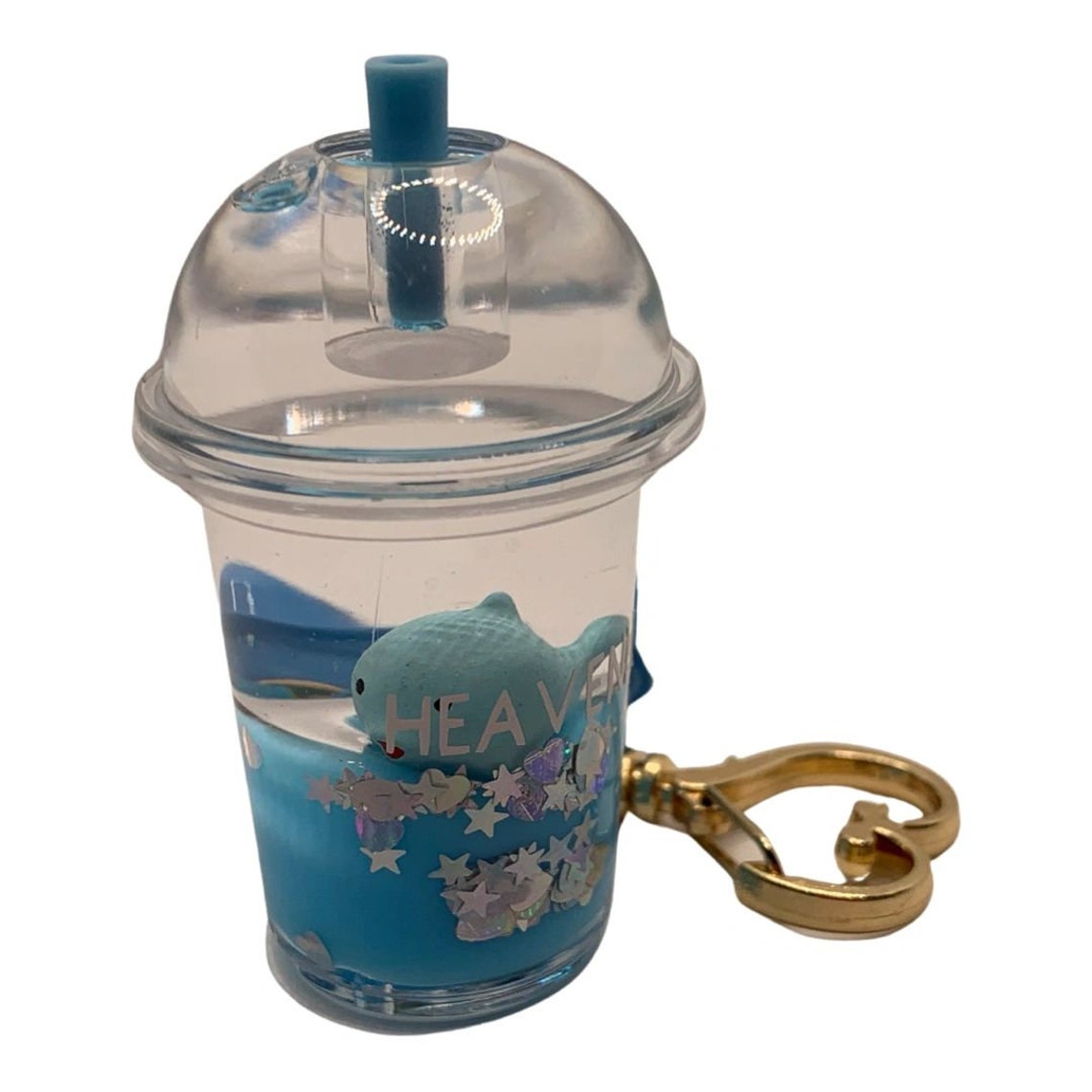 Boba Keychain Liquid Keychain Penguin Keychain Dolphin Etsy