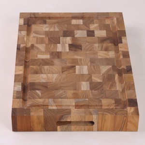 Teak End Grain Cutting Board L(18&quot; X 12&quot; X 2&quot;); XL (24&quot; X 16&quot; X 2&quot;) Chopping Board, Butcher Block