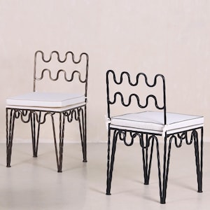 Silla Wave de metal y hierro para interior y exterior