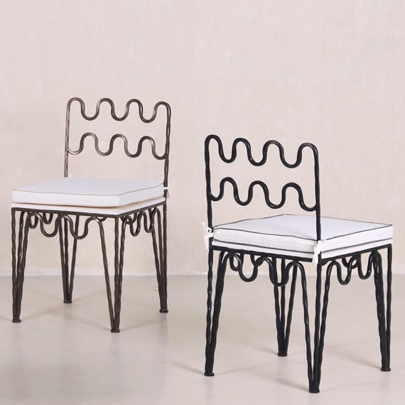 indoor wrought iron dining chairs